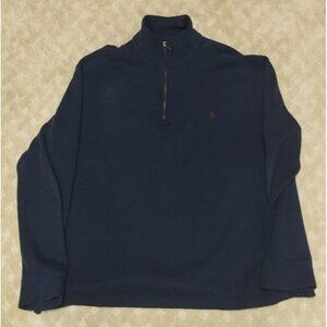 Vintage 90s Polo Ralph Lauren 1/4 Zip Sweatshirt Men L Navy Blue USA Pullover